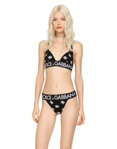 Triangle bikini with all-over DG logo print -  | Dolce &amp; Gabbana