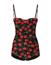 Cherry-print balconette one-piece swimsuit -  | Dolce & Gabbana