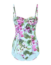 Bluebell-print one-piece balconette swimsuit -  | Dolce &amp; Gabbana