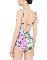 Bluebell-print one-piece balconette swimsuit -  | Dolce &amp; Gabbana