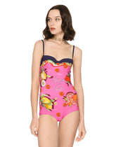 Citrus-print balconette one-piece swimsuit -  | Dolce & Gabbana