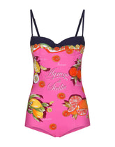 Citrus-print balconette one-piece swimsuit -  | Dolce & Gabbana