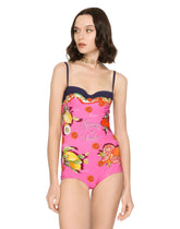 Citrus-print balconette one-piece swimsuit -  | Dolce & Gabbana