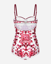 Majolica-print one-piece swimsuit -  | Dolce & Gabbana