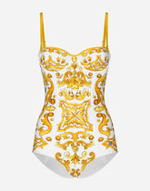 Majolica-print one-piece swimsuit -  | Dolce &amp; Gabbana
