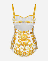 Majolica-print one-piece swimsuit -  | Dolce &amp; Gabbana