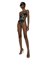 Rose-print one-piece swimsuit -  | Dolce & Gabbana
