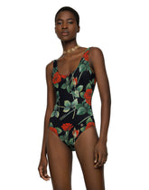 Rose-print one-piece swimsuit -  | Dolce & Gabbana