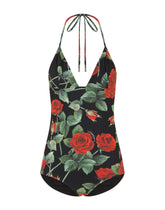 Rose-print one-piece swimsuit -  | Dolce & Gabbana