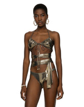 Bikini with wraparound lace ties -  | Dolce &amp; Gabbana