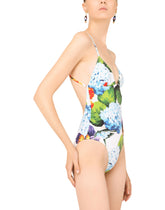 Hydrangea-print one-piece swimsuit -  | Dolce & Gabbana