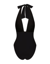 One-piece swimsuit with plunging neckline and DGVIB3 print -  | Dolce & Gabbana