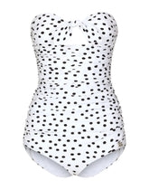 Polka-dot strapless one-piece swimsuit -  | Dolce &amp; Gabbana