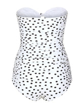 Polka-dot strapless one-piece swimsuit -  | Dolce &amp; Gabbana