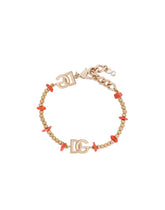Bracelet with resin coral and DG logo embellishment -  | Dolce & Gabbana
