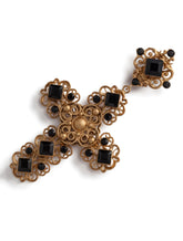 Clip-on drop earrings with crosses -  | Dolce & Gabbana
