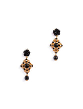 Clip-on drop earrings with roses and stones -  | Dolce & Gabbana