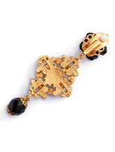 Clip-on drop earrings with roses and stones -  | Dolce & Gabbana