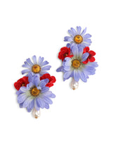 Drop earrings with fabric flowers -  | Dolce & Gabbana