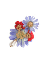 Drop earrings with fabric flowers -  | Dolce & Gabbana