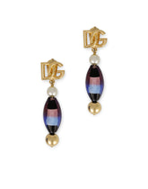 Drop earrings with murrine and DG logo -  | Dolce &amp; Gabbana