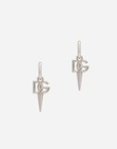 Hoop earring with DG logo and stud embellishment -  | Dolce & Gabbana