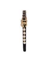 Satin headband with DG logo and rhinestones -  | Dolce & Gabbana