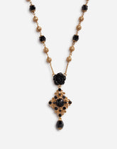 Pendant necklace with rhinestones -  | Dolce & Gabbana