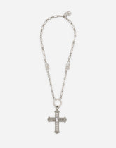 Chain necklace with cross and crystals -  | Dolce &amp; Gabbana