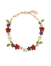 Choker with flowers and DG logos -  | Dolce & Gabbana