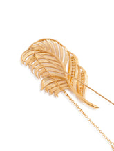Silver lapel pin with feather detailing and rhinestone -  | Dolce & Gabbana