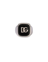 Ring with enameled accent and DG logo -  | Dolce & Gabbana