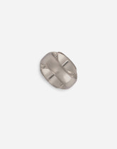 Ring with enameled accent and DG logo -  | Dolce & Gabbana