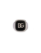 Ring with enameled accent and DG logo -  | Dolce &amp; Gabbana