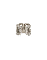 Open ring with rhinestones and DG logo -  | Dolce &amp; Gabbana