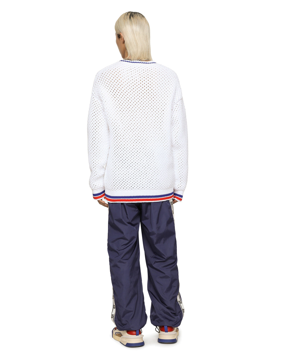 Round-neck technical sweater with DG patch