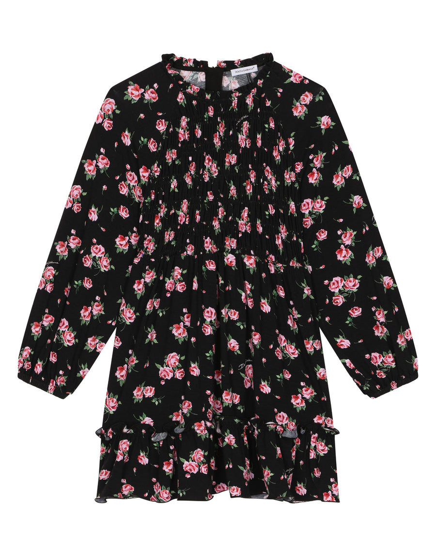 Long-sleeved printed dress