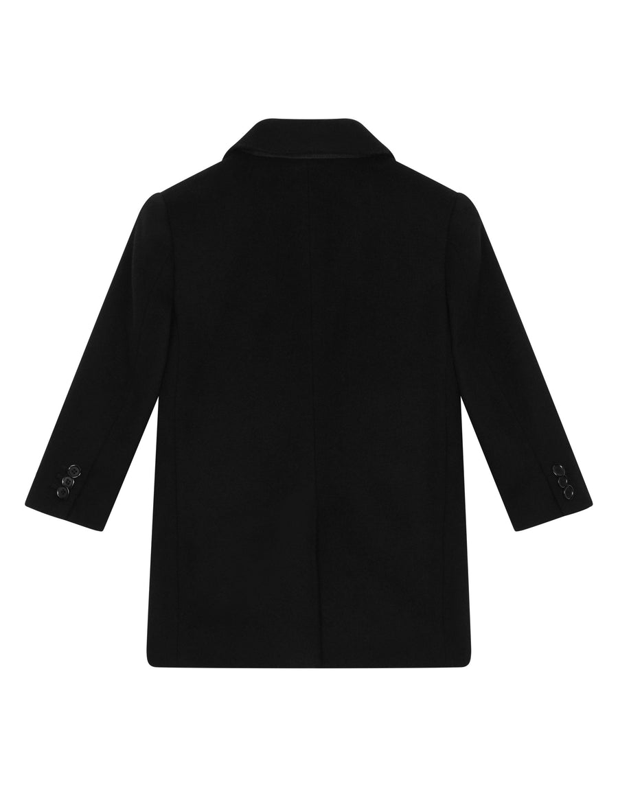 Single-breasted baize coat with DG logo