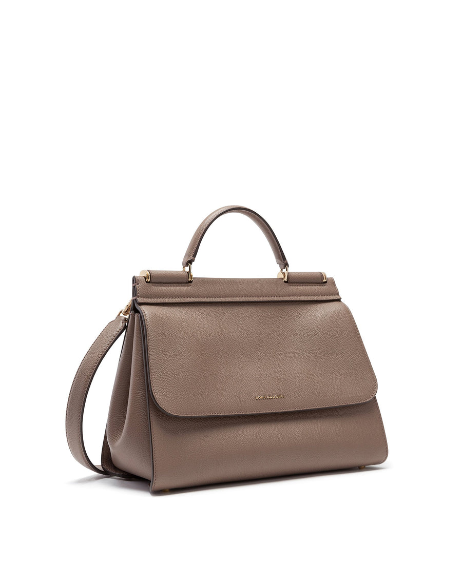 Handbag in drummed calf leather