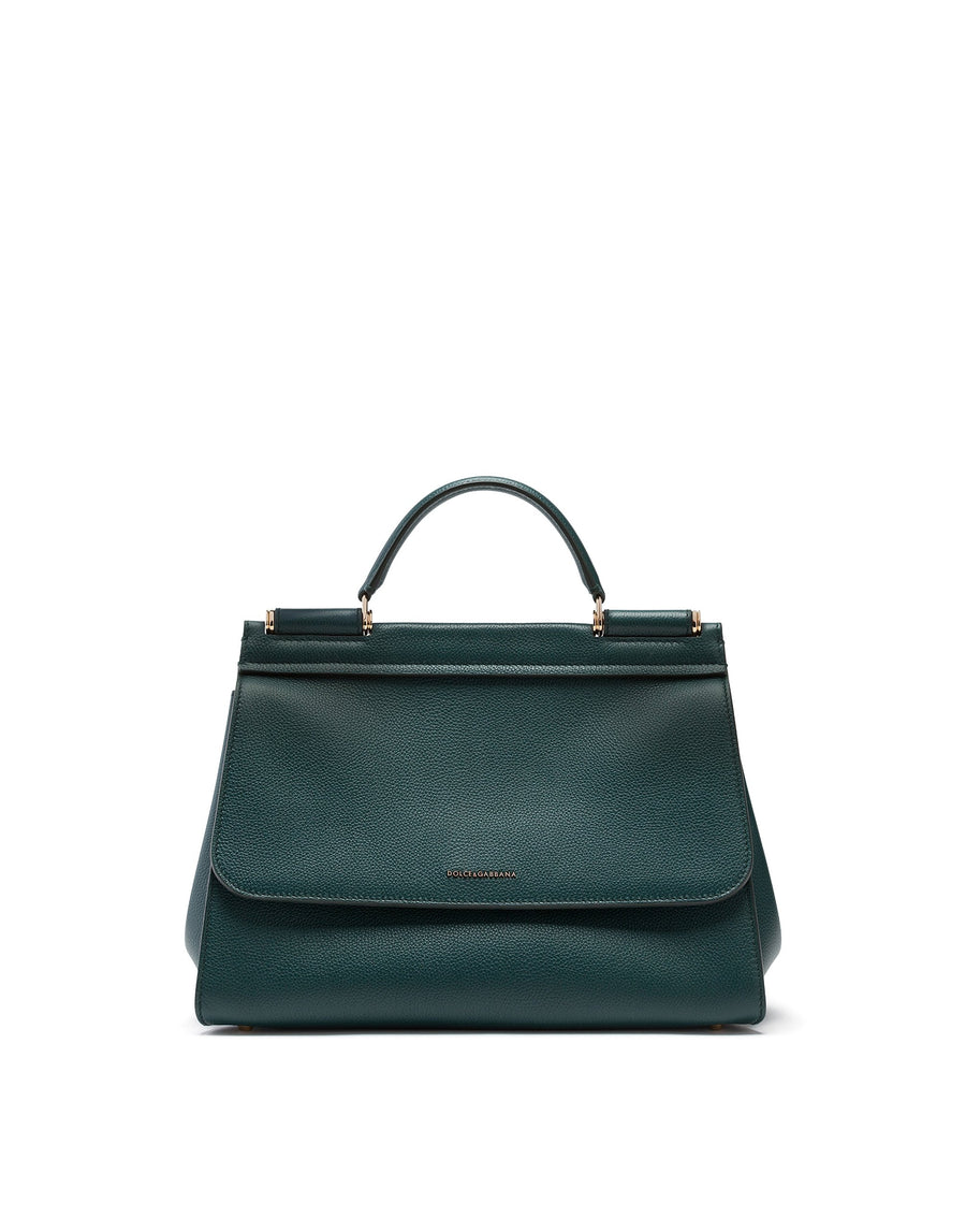 Handbag in drummed calf leather