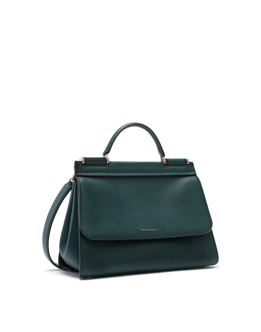 Handbag in drummed calf leather