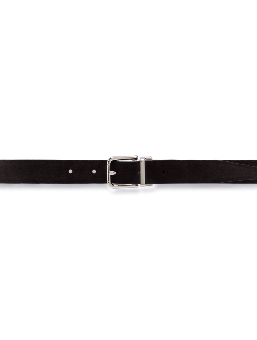 Solid-coloured suede belt