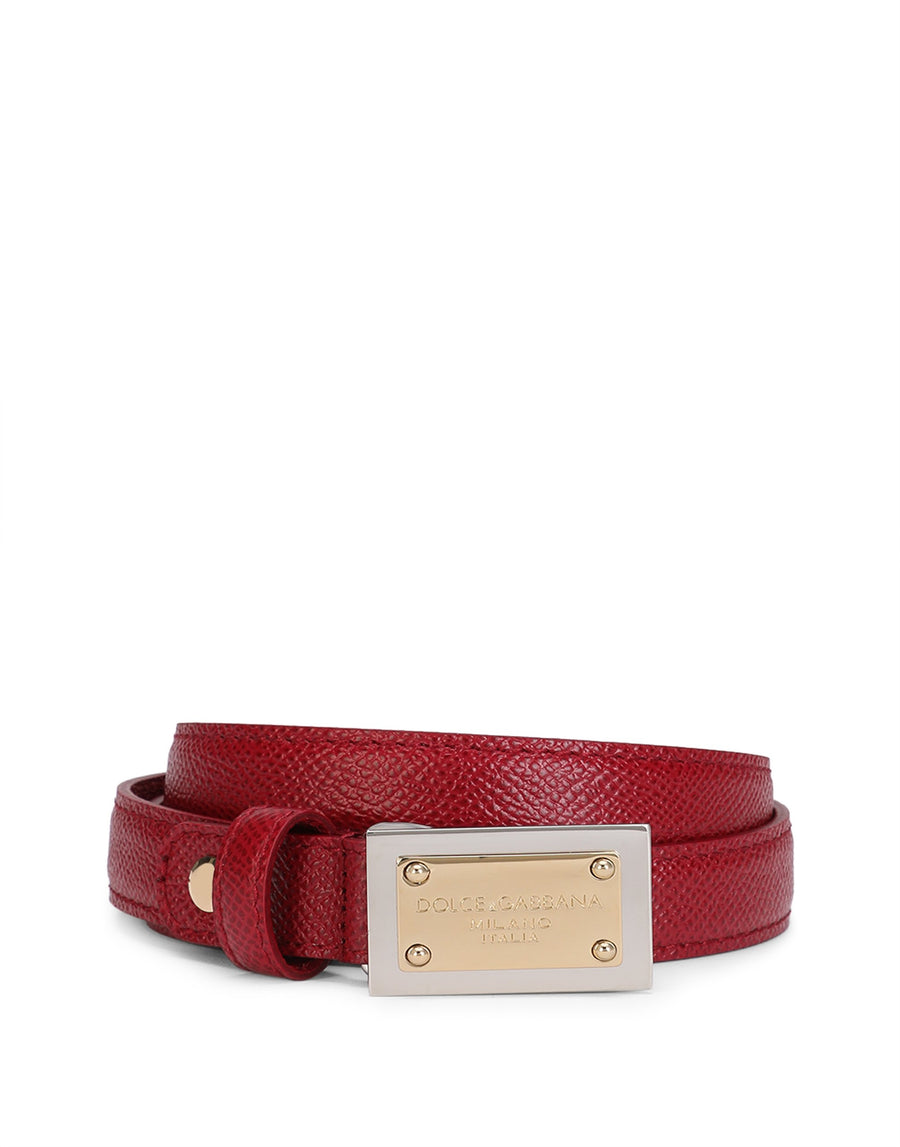 Thin belt leather effect