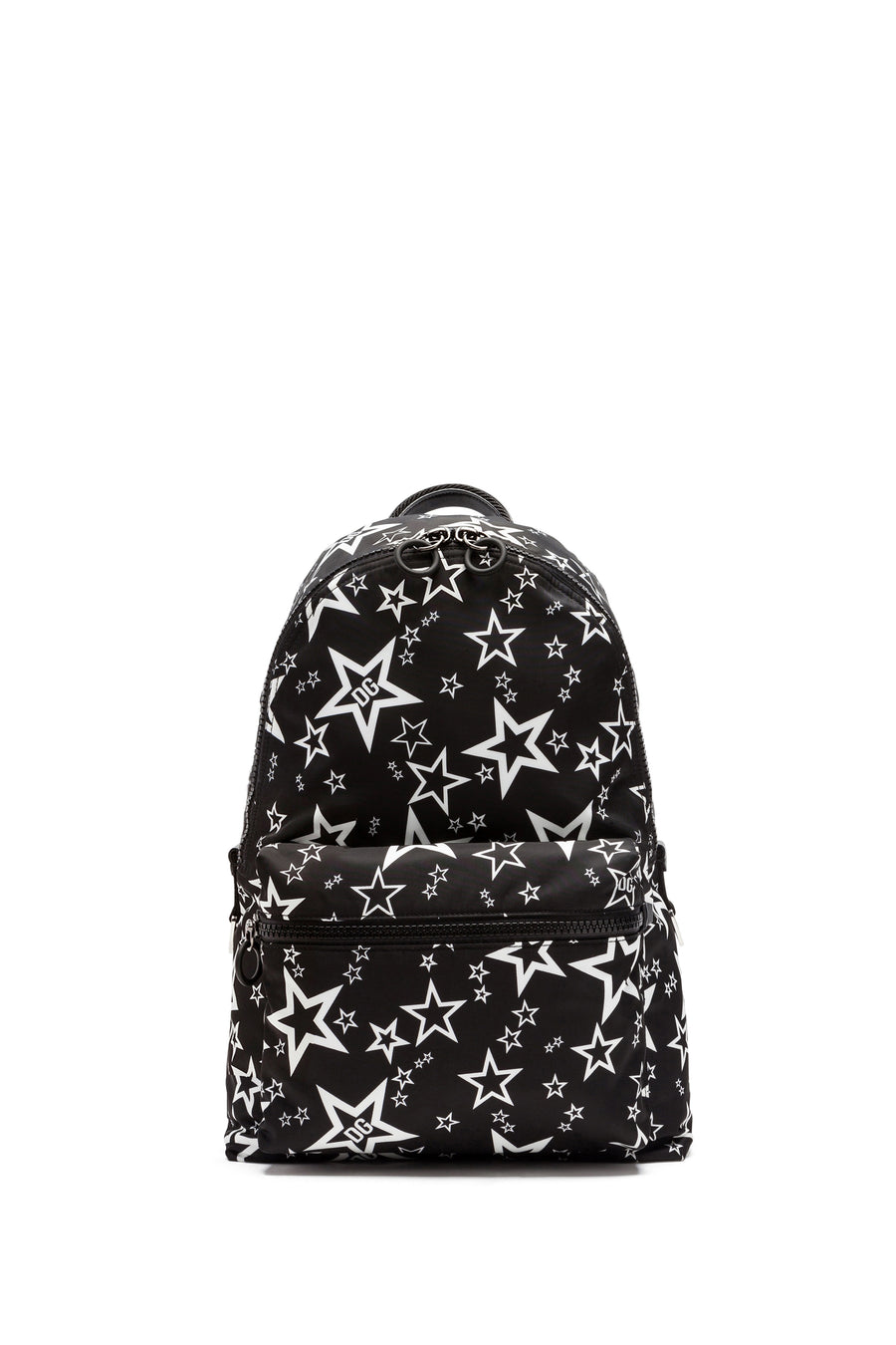 Backpack with zipper and stars print