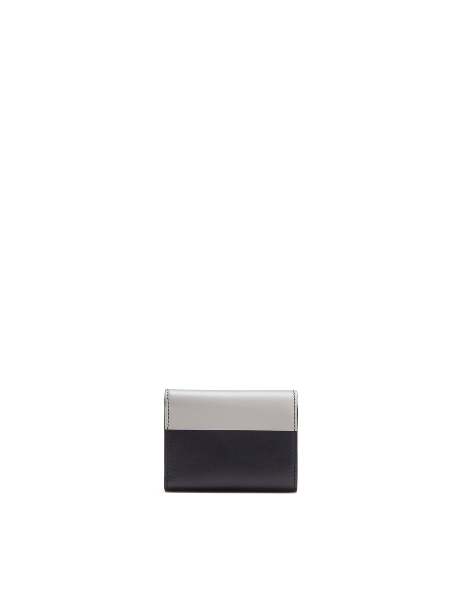 Wallet in bicolour calf leather with heat-pressed logo