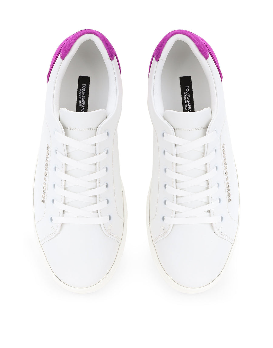 Sneakers with laces and contrasting-coloured insert