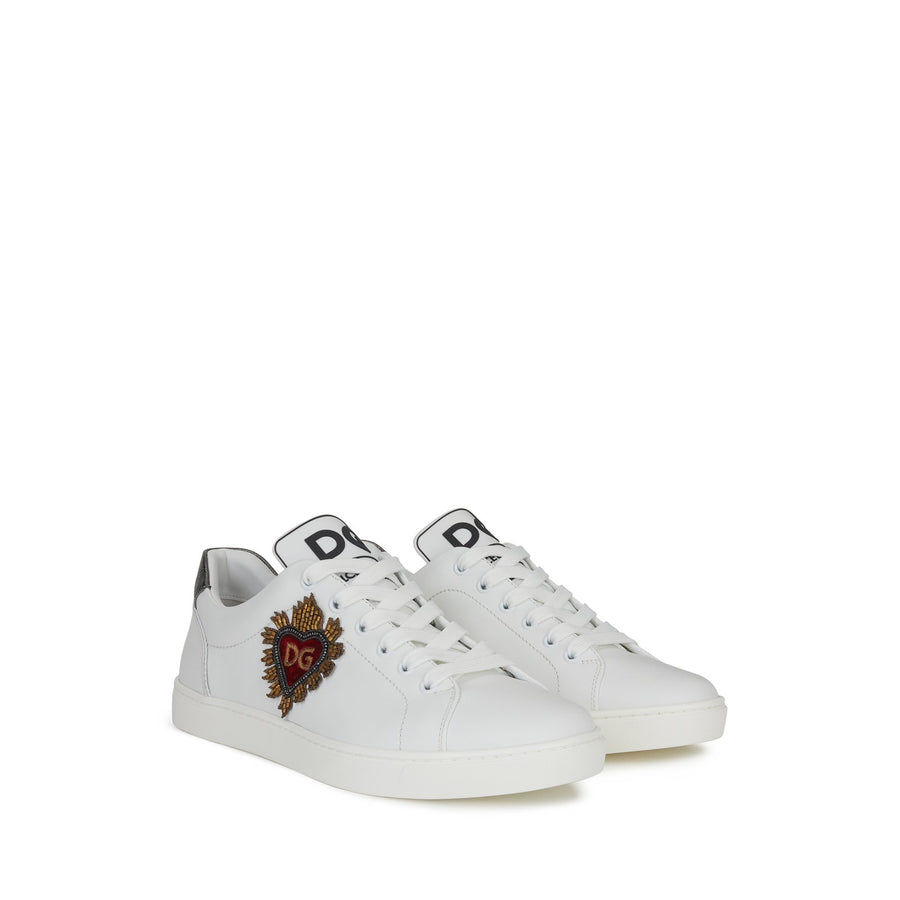 Sneakers with laces, DG logo and sacred heart