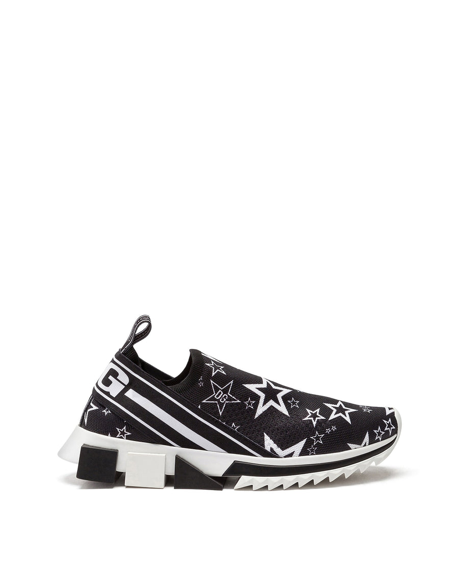 Stretch mesh slip-on sneakers with all-over stars