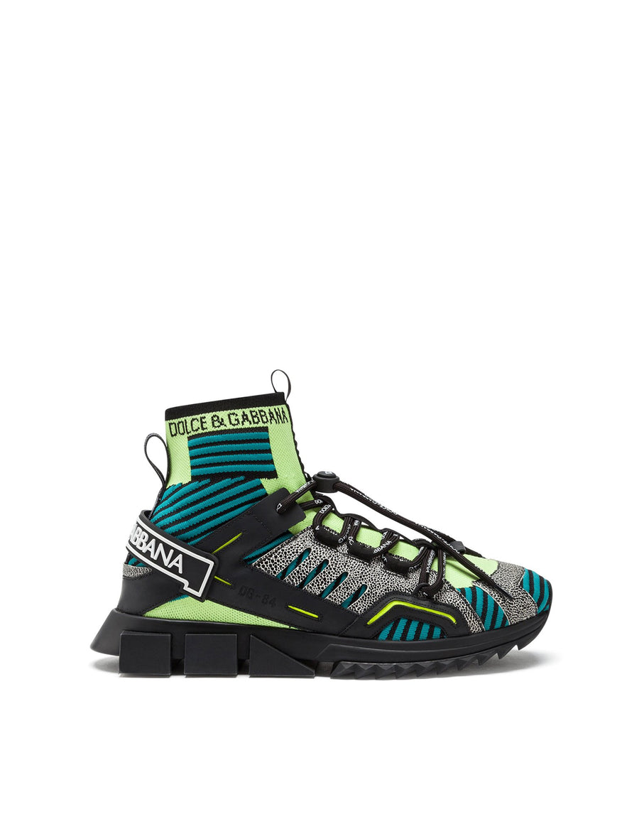 SORRENTO HIGH-TOP TREKKING SNEAKERS IN MULTI-COLORED MIXED-MATERIAL