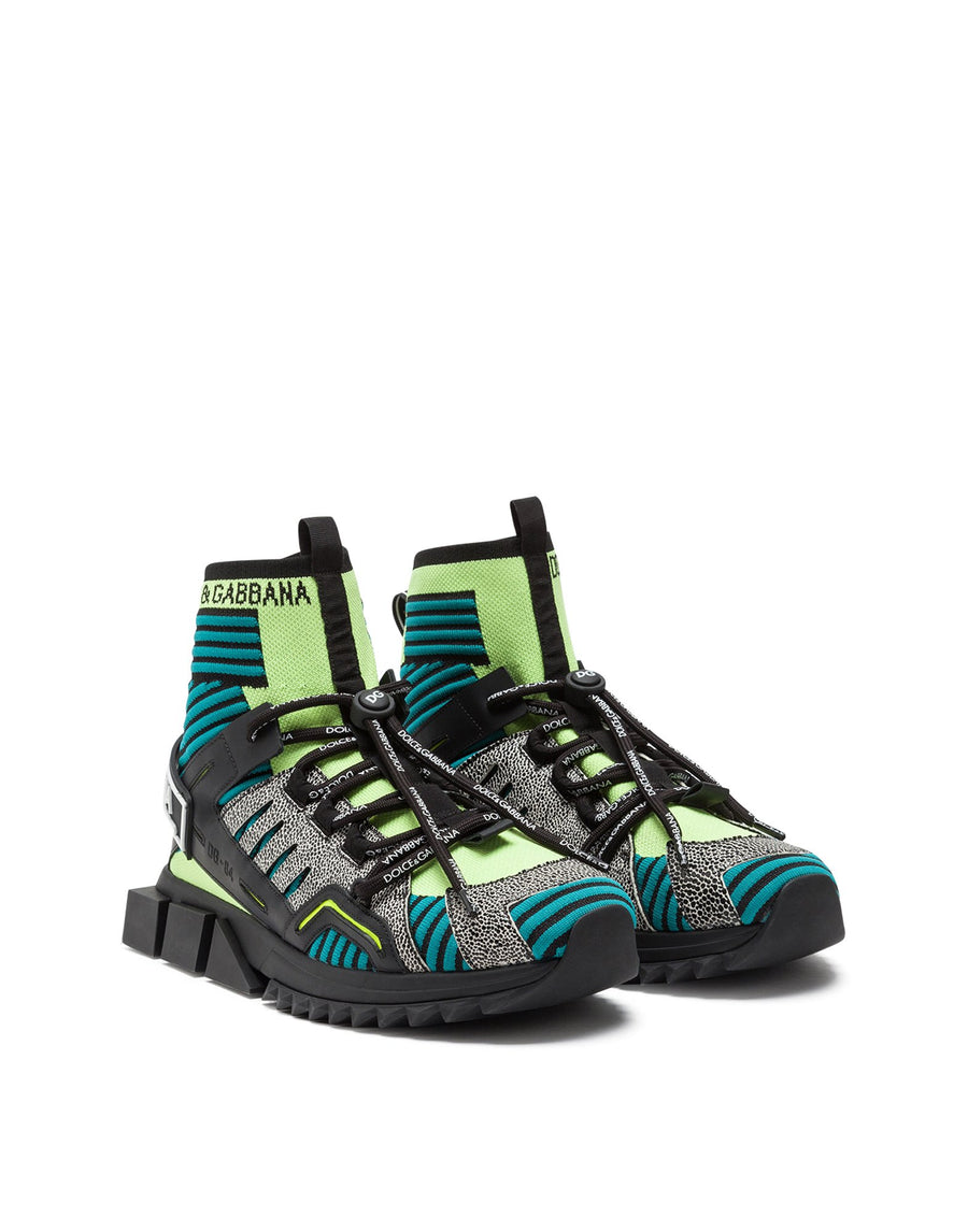 SORRENTO HIGH-TOP TREKKING SNEAKERS IN MULTI-COLORED MIXED-MATERIAL